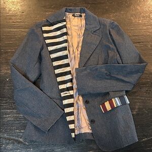 Blue Blazer with Striped Lining